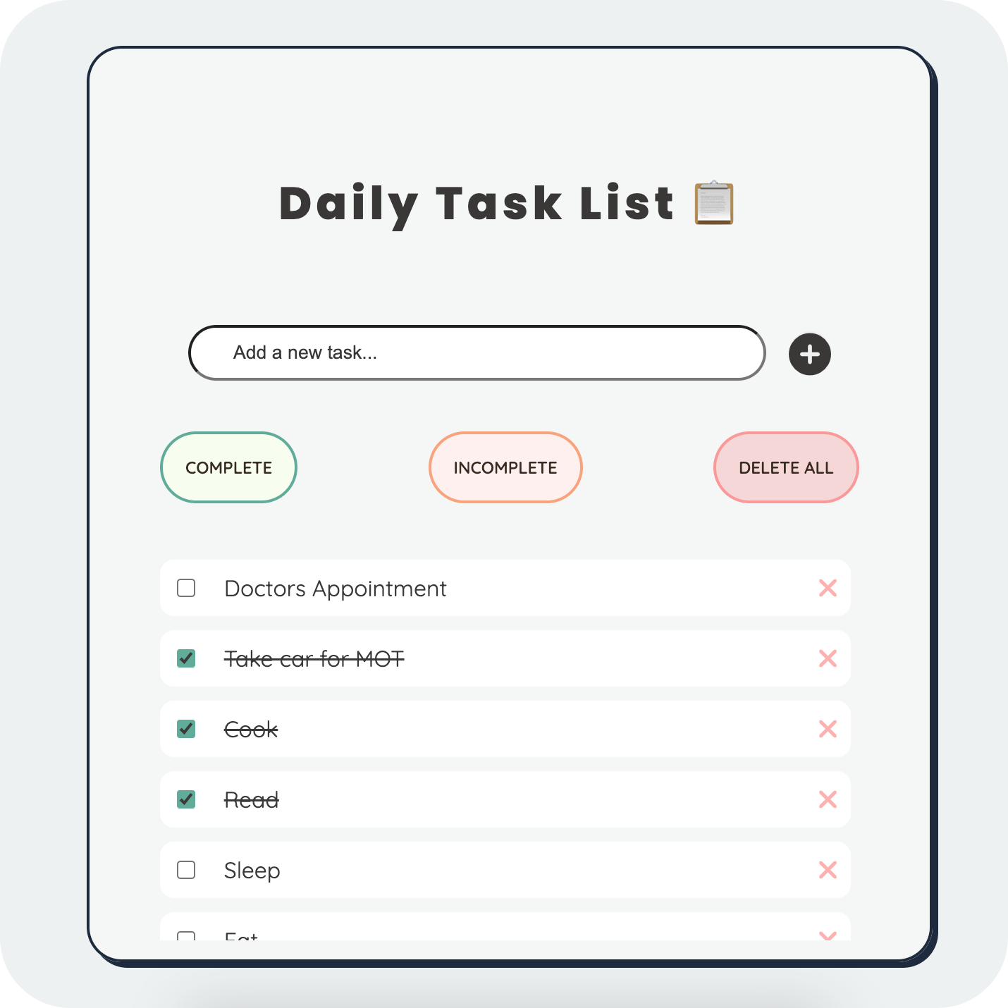 Daily to-do app